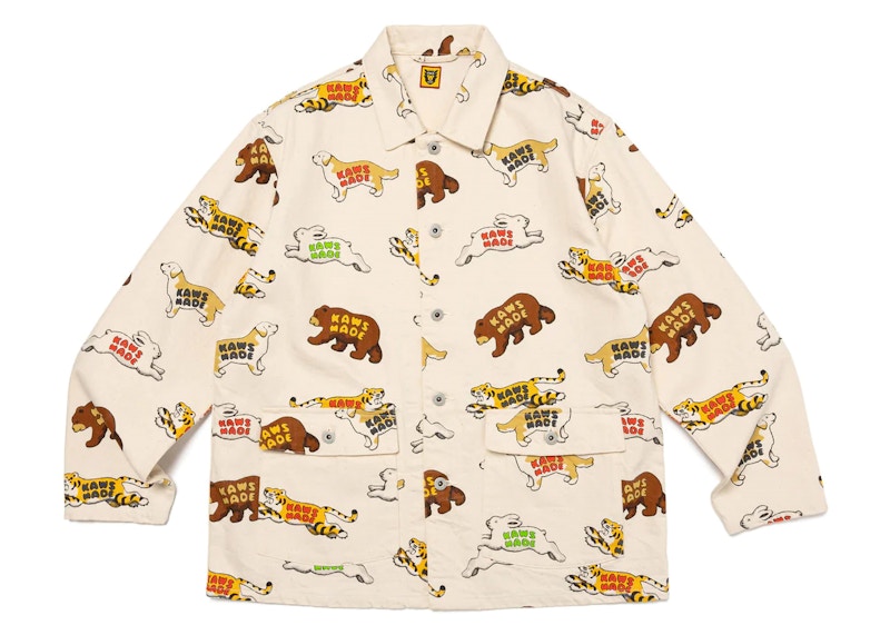 Human Made x KAWS Animal Patterned Coverall Jacket Wit
