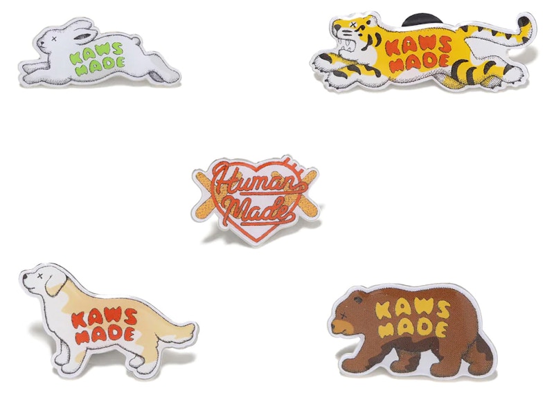 Human Made x KAWS Pin Badge Set Multicolor
