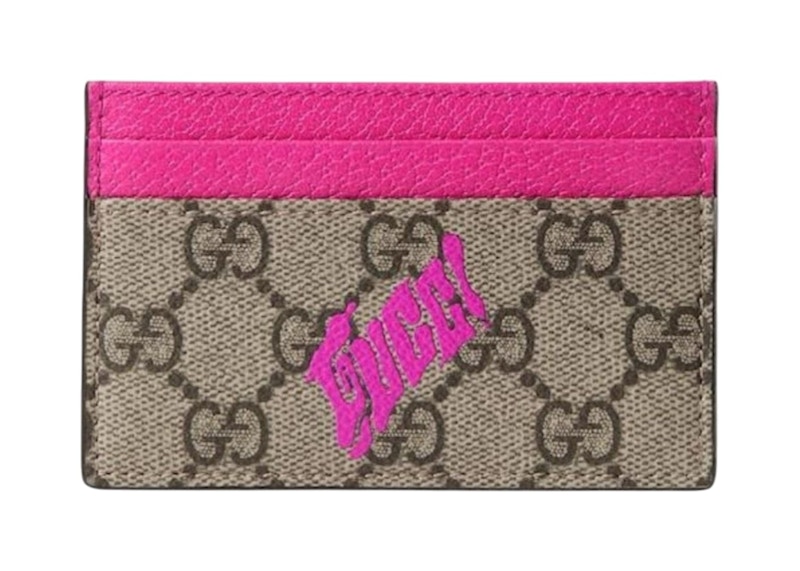 Gucci Gucci Icon Fun Monogram Card Holder Beige