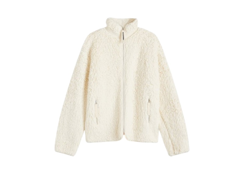 Jil Sander Fleece Zip Up Jacket Eggshell Wit