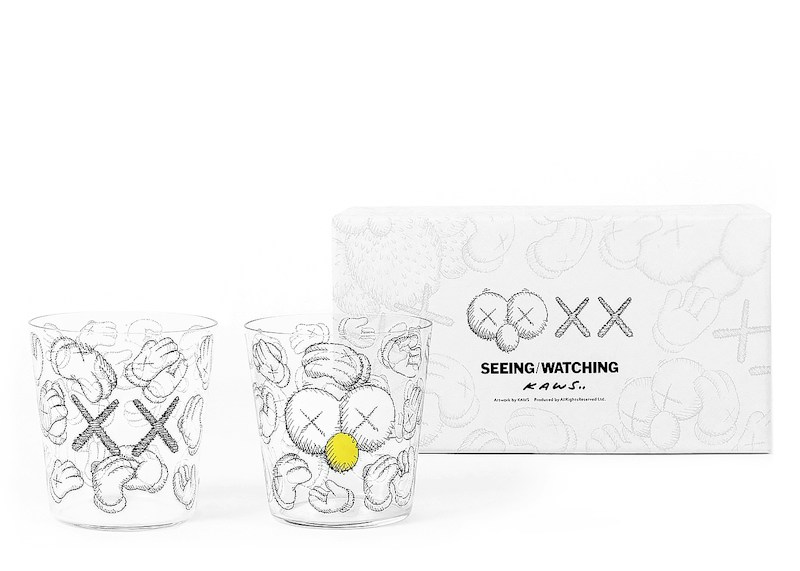 KAWS Seeing/Watching Eyes Glass Set Clear