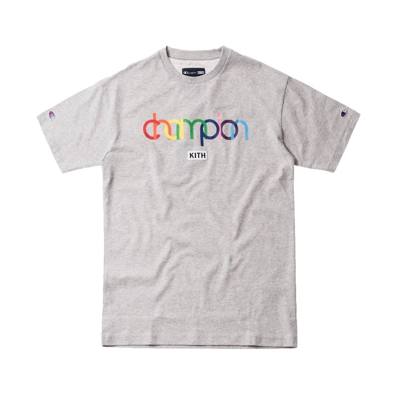 Kith Champion Double Logo Tee Heather Grijs
