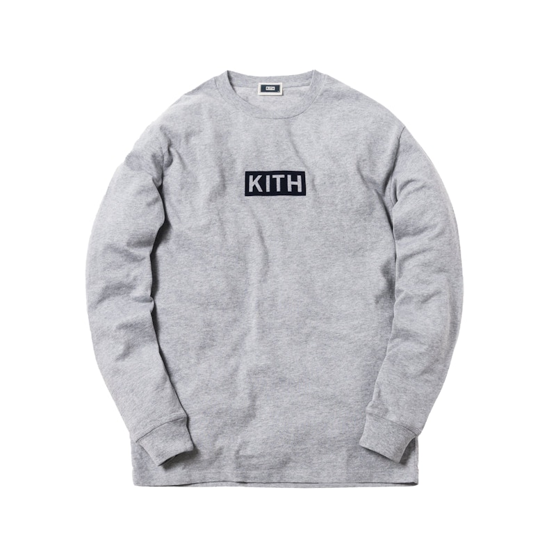 Kith Classic Logo L/S Tee Heather Grijs