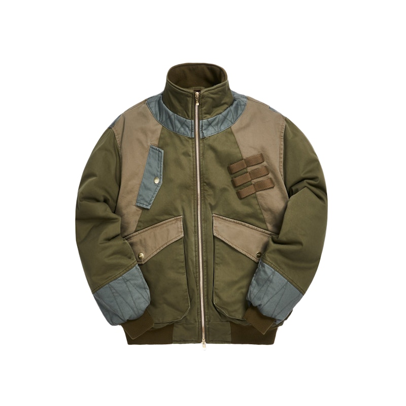 Kith Colorblocked Sateen Bomber Olijf