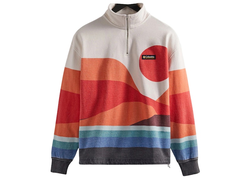 Kith Columbia Quarter Zip Hibiscus Rood