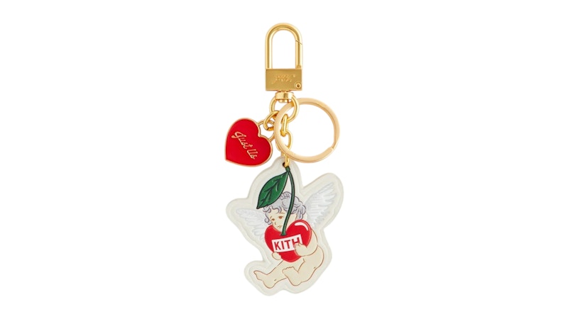 Kith Cupid Printed Leather Key Charm Sandrift Sanddrift