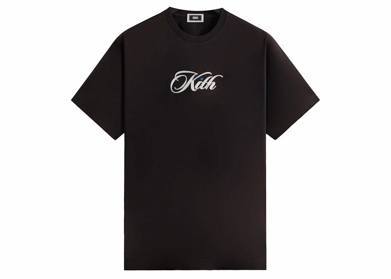 Kith Cursive Logo Tee Zwart