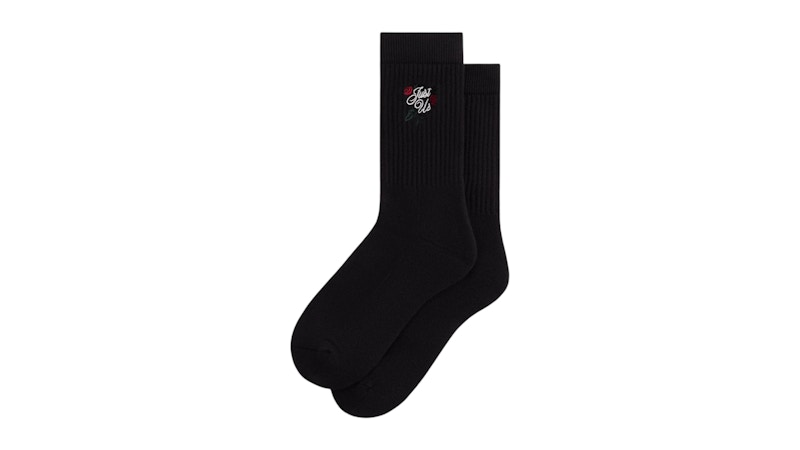 Kith Embroidered Rose Crew Socks Zwart
