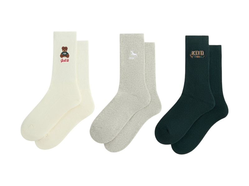 Kith Kithmas 3 Pack Crew Socks Multi Multicolor