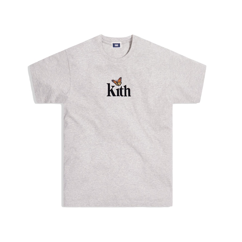 Kith Monarch Butterfly Tee Light Heather Grijs
