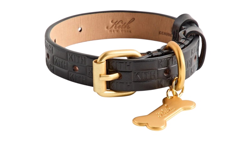 Kith Monogram Leather Collar Zwart