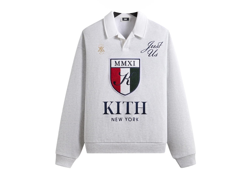 Kith Nelson Collared Pullover Light Heather Grijs