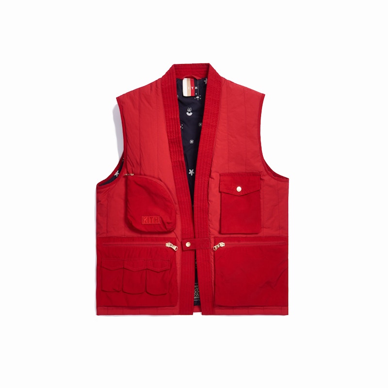Kith Nylon Quilted Tactical Vest Rood