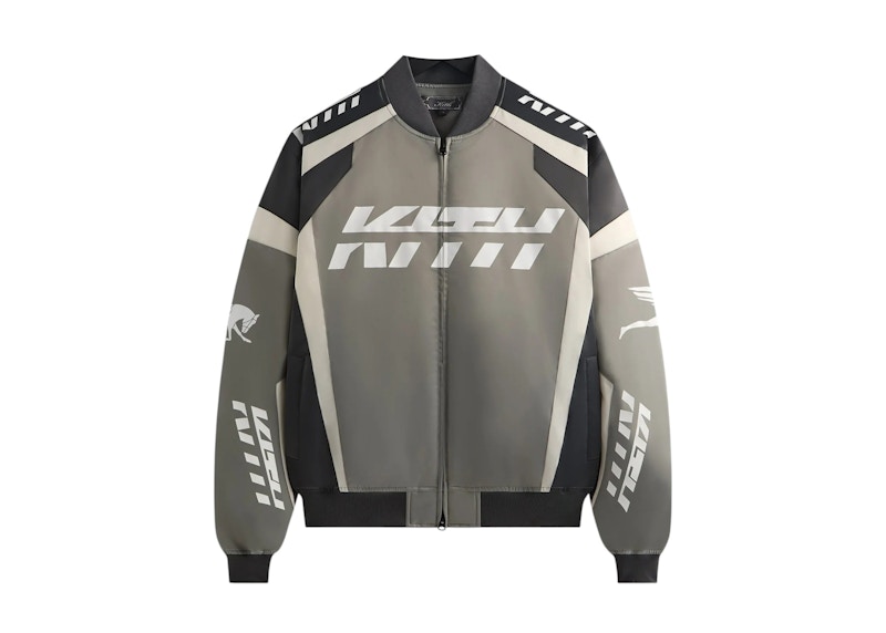 Kith Racing Nylon Bomber Jacket Steel Zilver