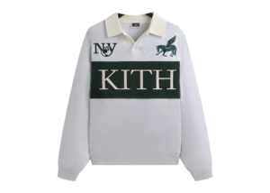 Kith Rugby Nelson Collared Pullover Light Heather Grijs