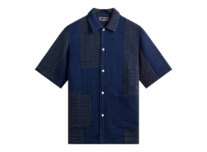 Kith Stitched Patchwork Boxy Collared Overshirt Mid Mood Indigo
