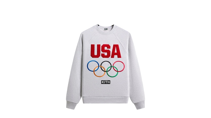 Kith Team USA Raglan Nelson Crewneck Light Heather Grijs