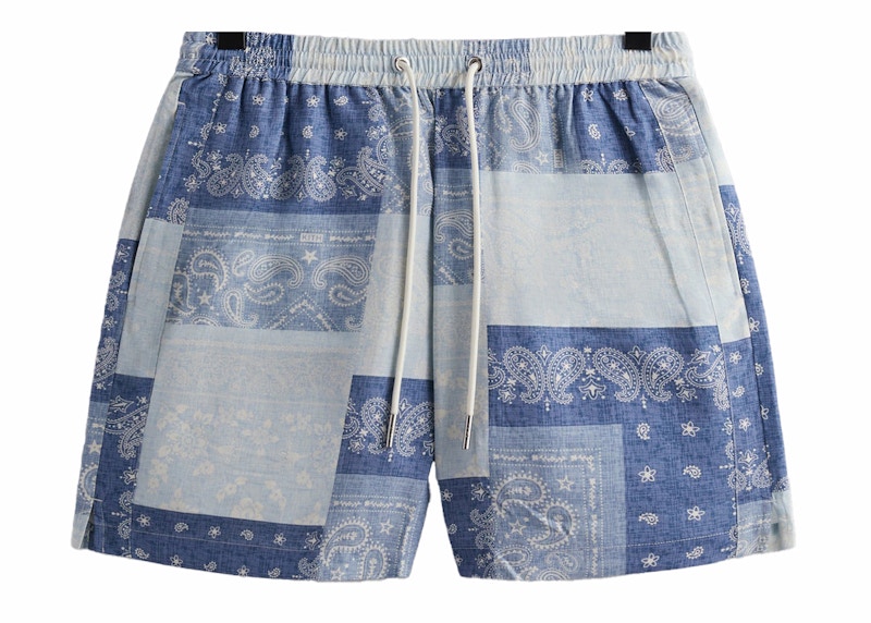 Kith Washed Paisley Active Short Light Indigo