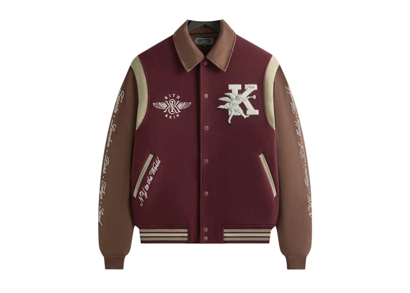 Kith Wool X Microsuede Varsity Jacket Magma Magmau