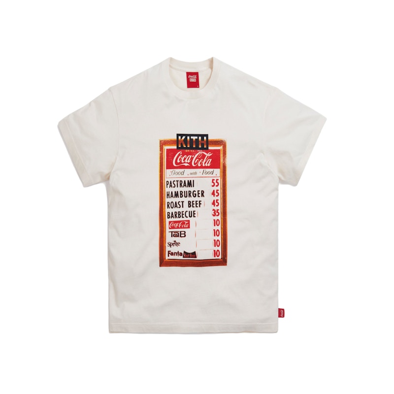 Kith x Coca-Cola Menu Vintage Tee Ivory Wit