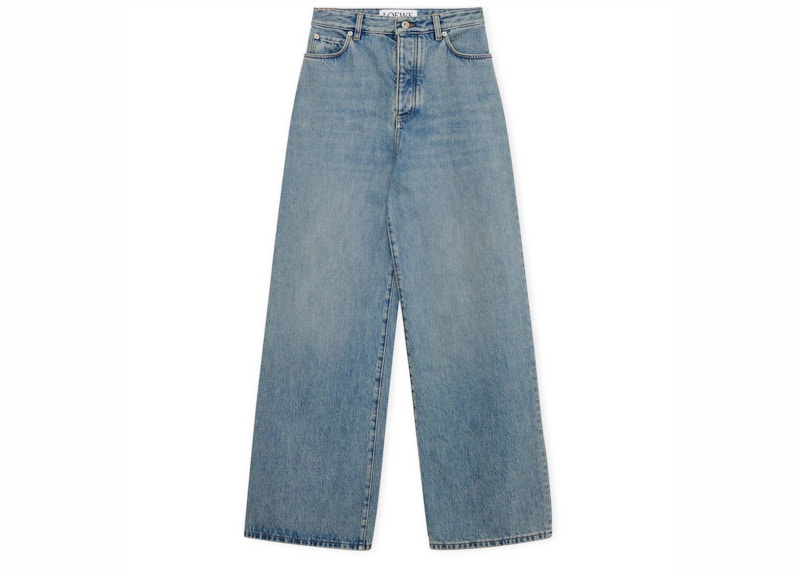 LOEWE High Waisted Jeans Washed Blauw