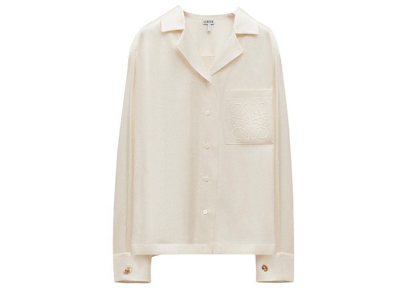 LOEWE Pyjama Blouse in Silk Ivory Wit