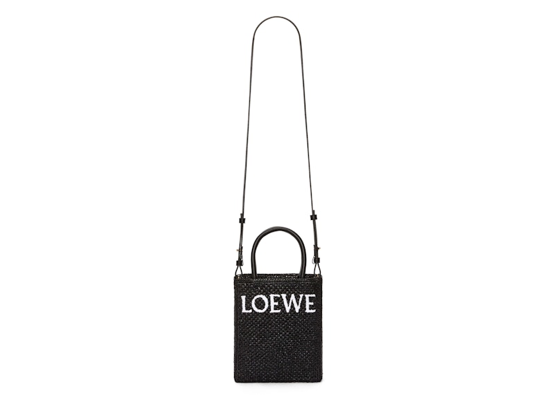 LOEWE Standard A5 Tote Bag In Raffia Zwart