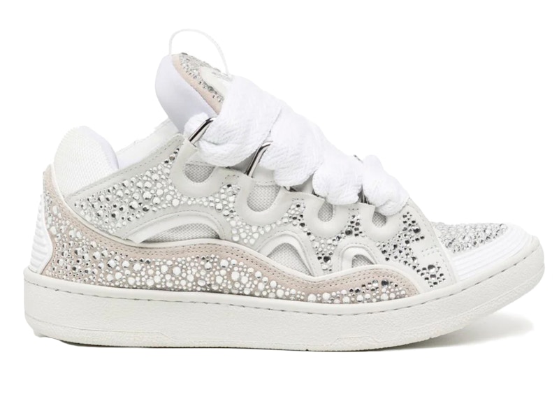 Lanvin Curb Sneaker Rhinestone Creme