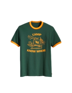 Levis x Stranger Things Camp Know Where Ringer Tee Dark Groen