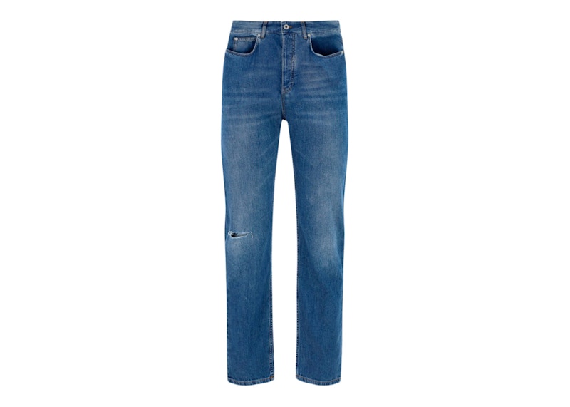 LOEWE Washed Jeans Indigo Blauw