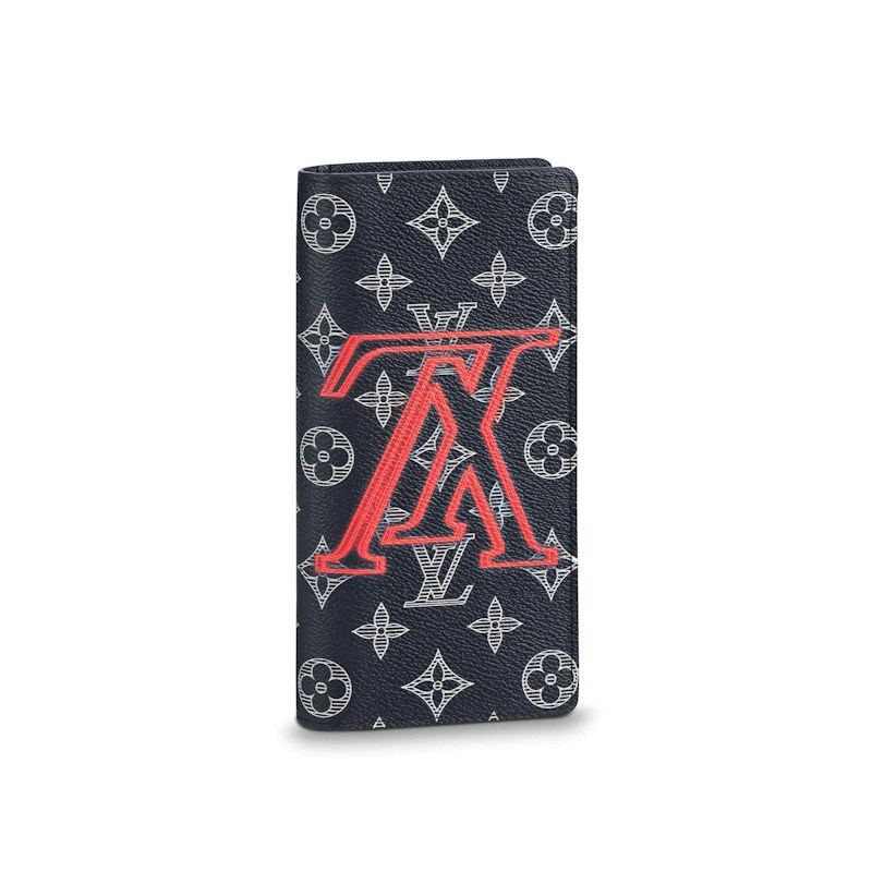 Louis Vuitton Brazza Wallet Monogram Upside Down Ink Blauw