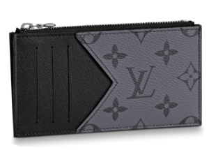 Louis Vuitton Coin Card Holder Monogram Eclipse Reverse Grijs