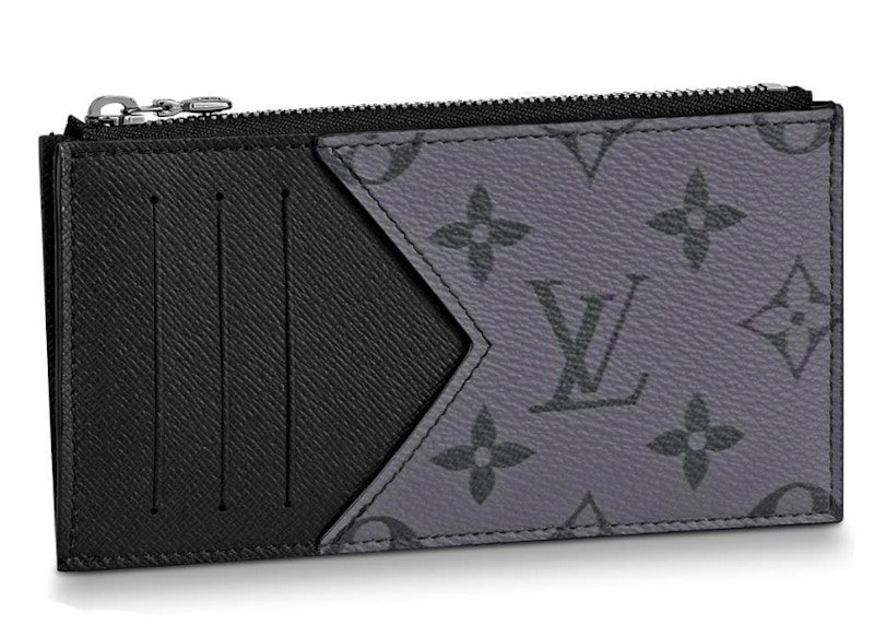 Louis Vuitton Coin Card Holder Monogram Eclipse Reverse Grijs