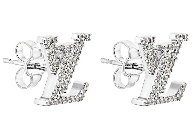 Louis Vuitton LV Iconic Earrings /Rhinestone Zilver