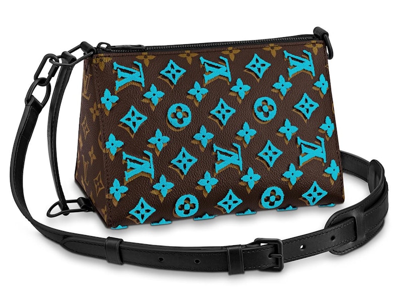 Louis Vuitton Triangle Messenger Monogram Tuffetage Turquoise