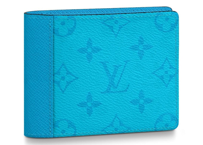 Louis Vuitton Multiple Wallet Monogram Eclipse Lagoon Blauw