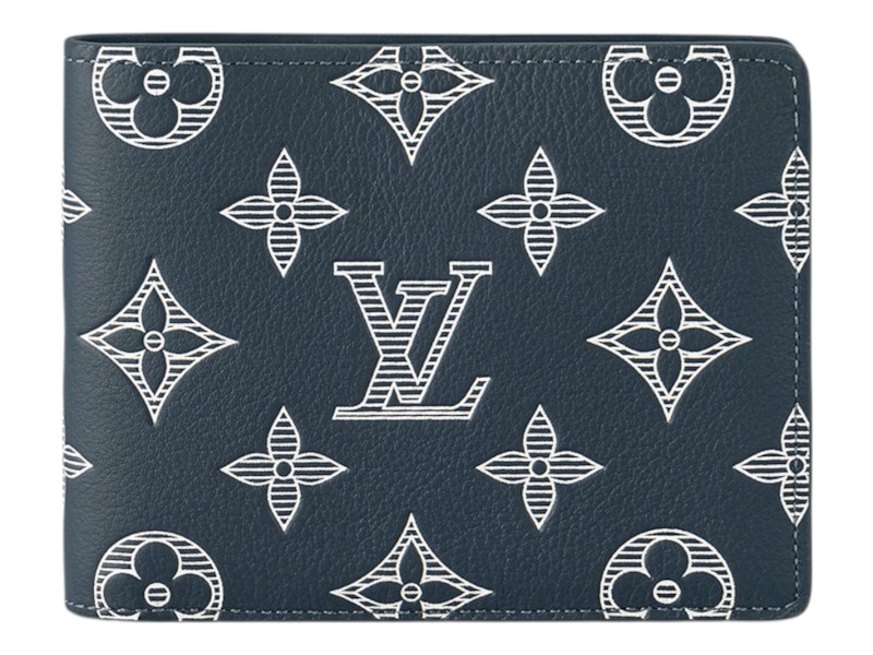 Louis Vuitton Multiple Wallet Monogram Shadow Ink Blauw