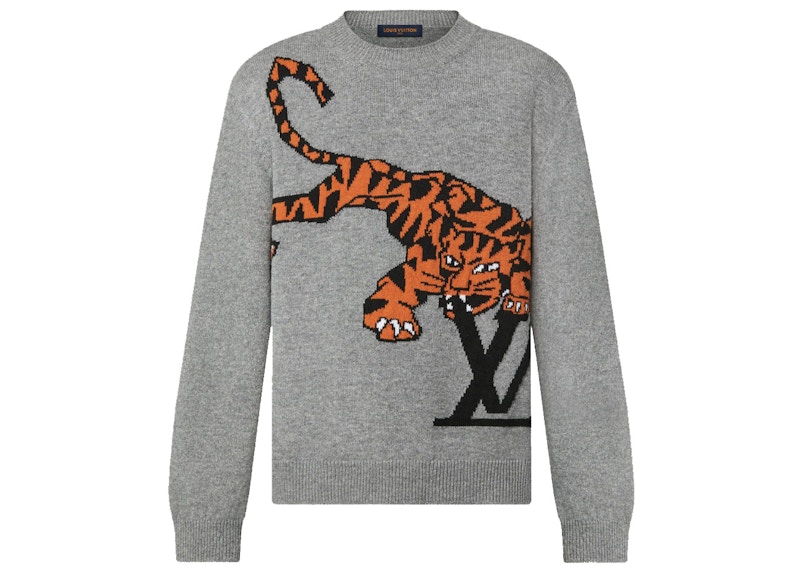 Louis Vuitton Tiger Intarsia Pullover Grijs