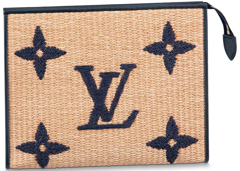 Louis Vuitton Toiletry Pouch 26 Monogram Raffia Blauw