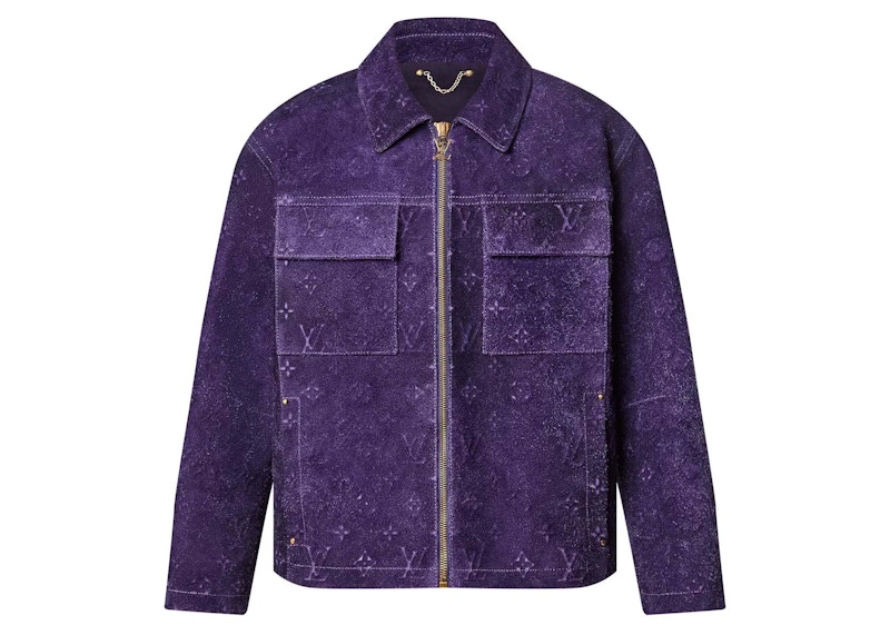 Louis Vuitton Workwear Monogram Embossed Suede Jacket Violet Paars