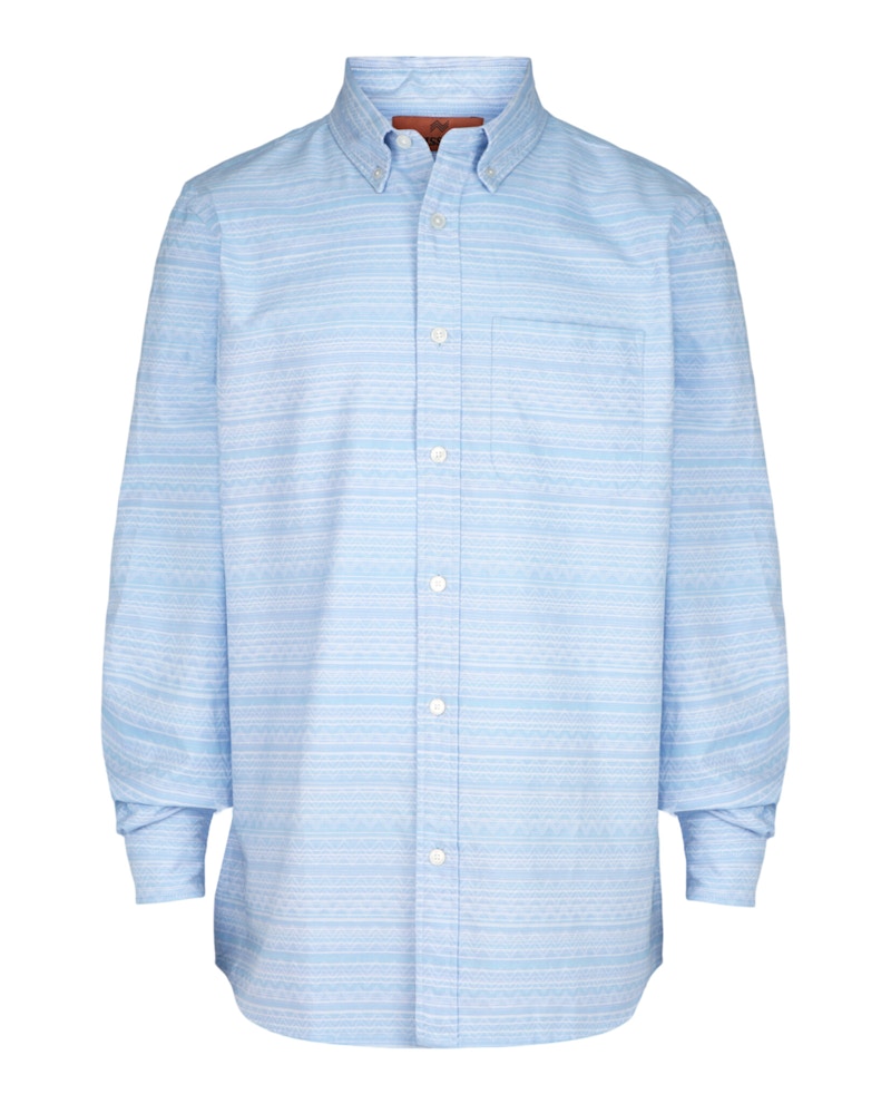 M Missoni Chevron Pattern Long Sleeve Button Down Shirt Light Blauw