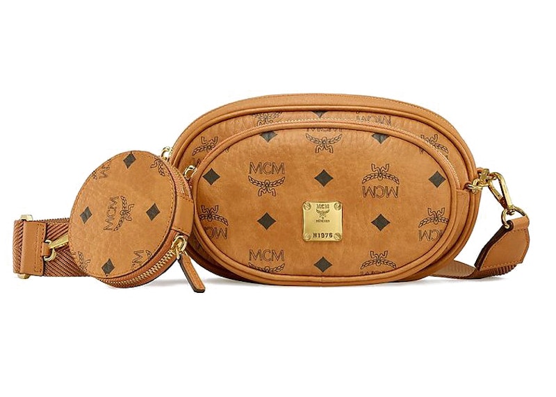 MCM Essential Multifunction Crossbody Small Visetos Cognac Bruin