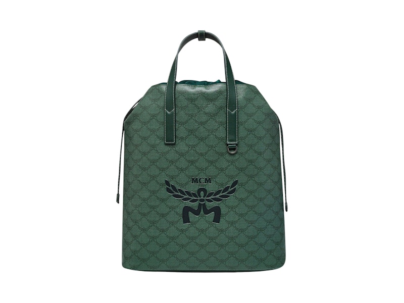 MCM Medium Himmel Drawstring Lauretos Backpack Groen