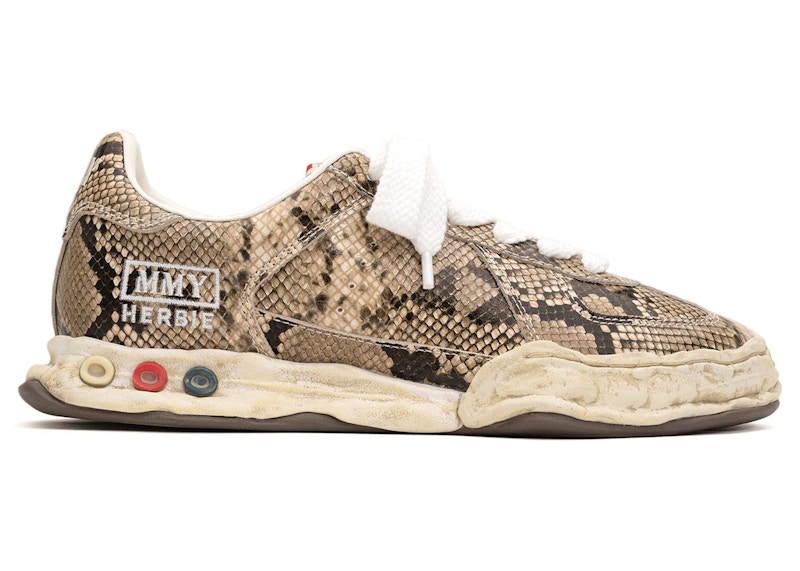 Maison Mihara Yasuhiro Herbie OG Sole Leather Low Python Printed Natural