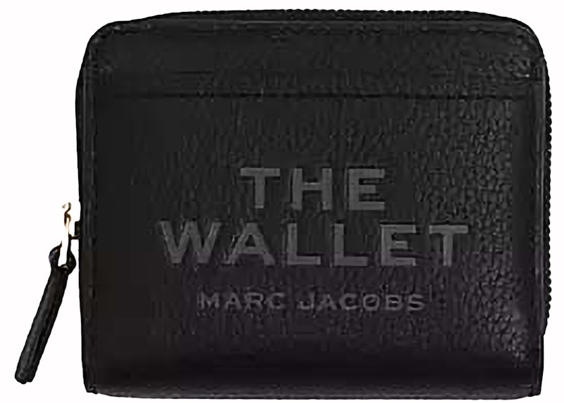 Marc Jacobs The Leather Mini Compact Wallet Zwart