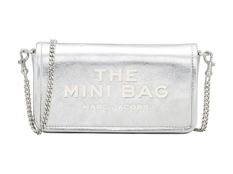 Marc Jacobs The Metallic Leather Chain Mini Bag Zilver