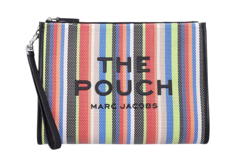 Marc Jacobs The Stripe Mesh Large Pouch Multi Striped Multicolor