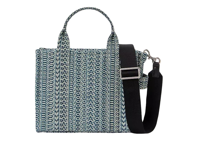 Marc Jacobs The Washed Monogram Small Tote Bag Blauw