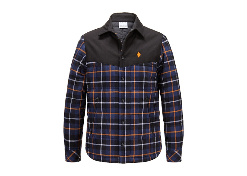 Marcelo Burlon Cross Check Padded Overshirt Blauw