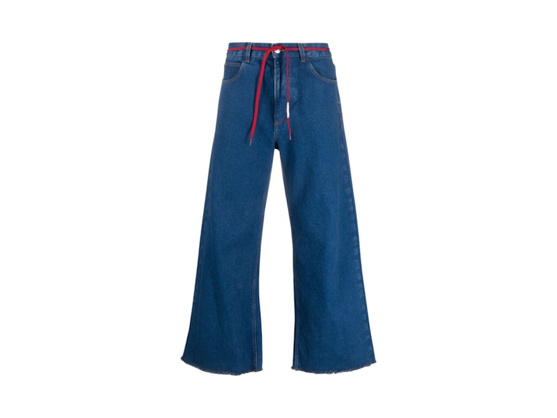 Marni Low Rise Belt Jeans Ocean Blauw